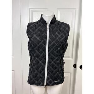 EOUS Women's Black Quilted Equestrian Riding Vest Size M Lined Full Zip
